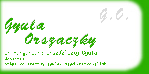 gyula orszaczky business card